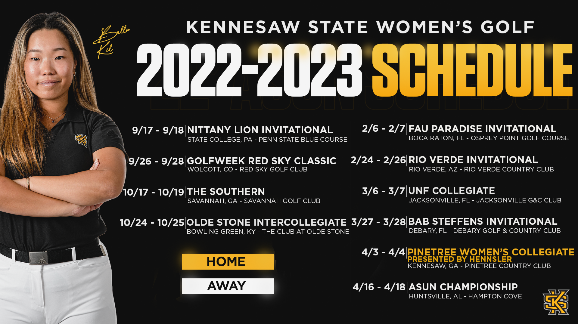2022-2023 WGolf Schedule