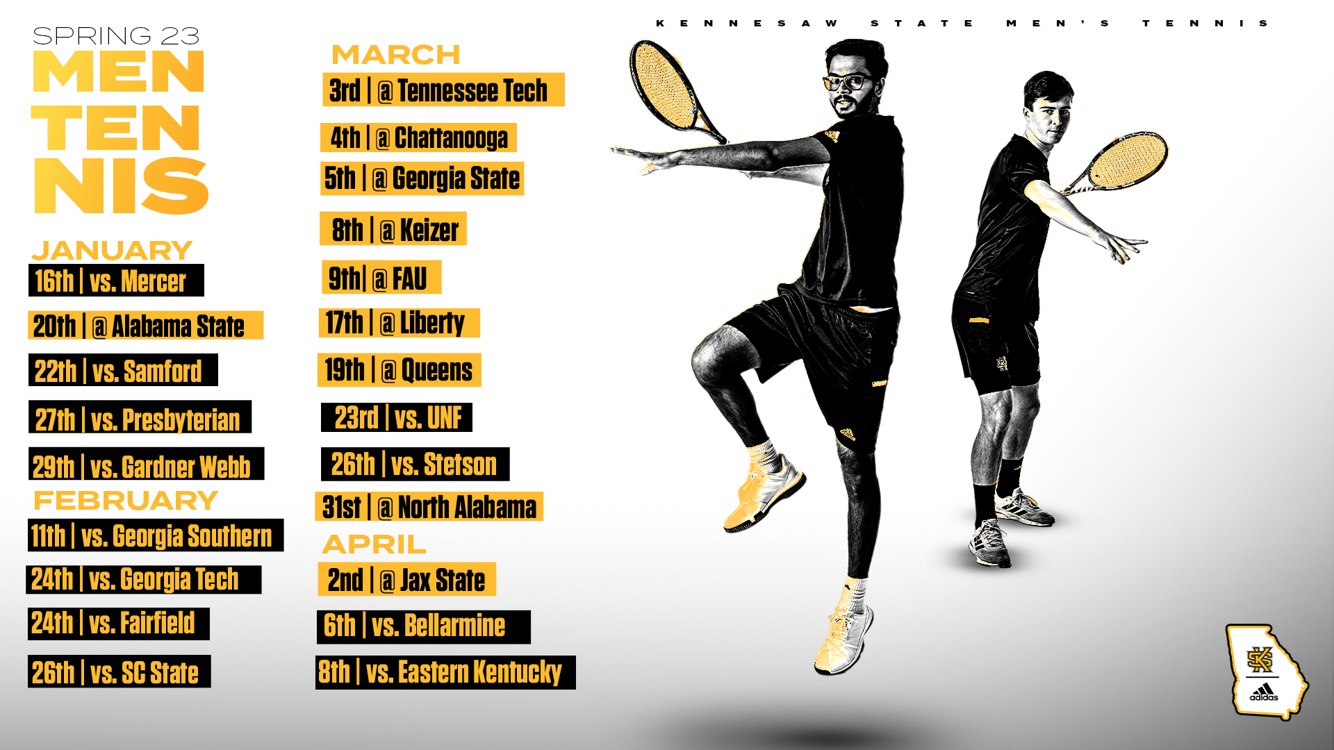 2023 Men' s Tennis Schedule 