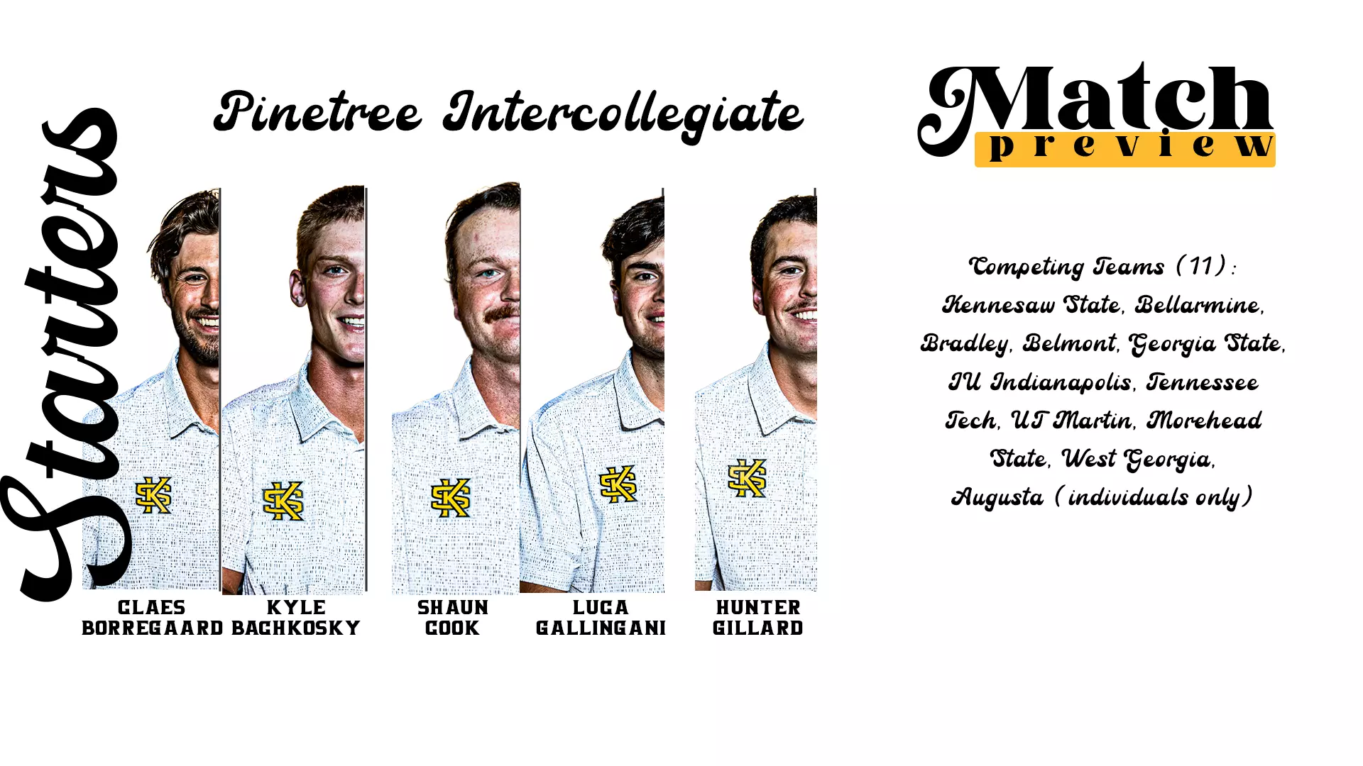 Kennesaw State Lineup Graphic Pinetree